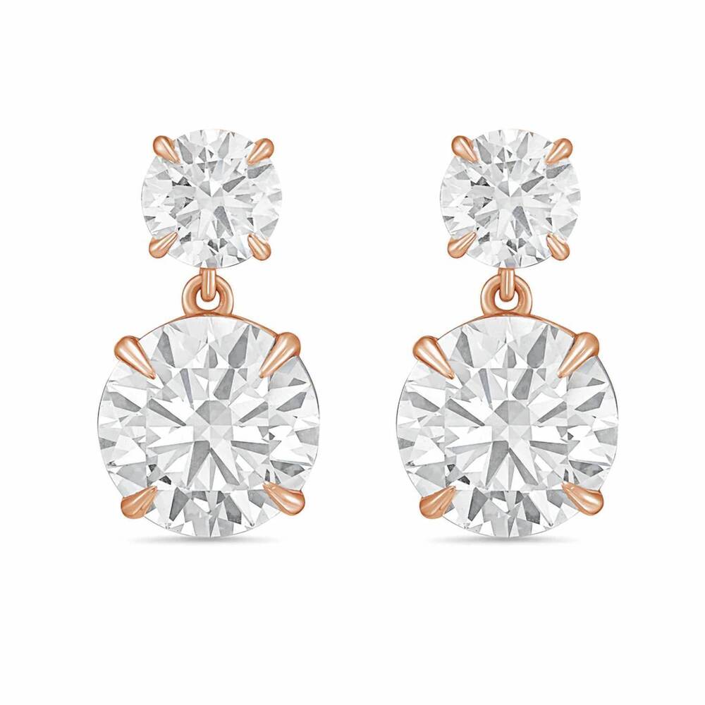 NEW DIANA M JEWELS women's round lab-grown diamond stud earrings (12.00 ct tcw)